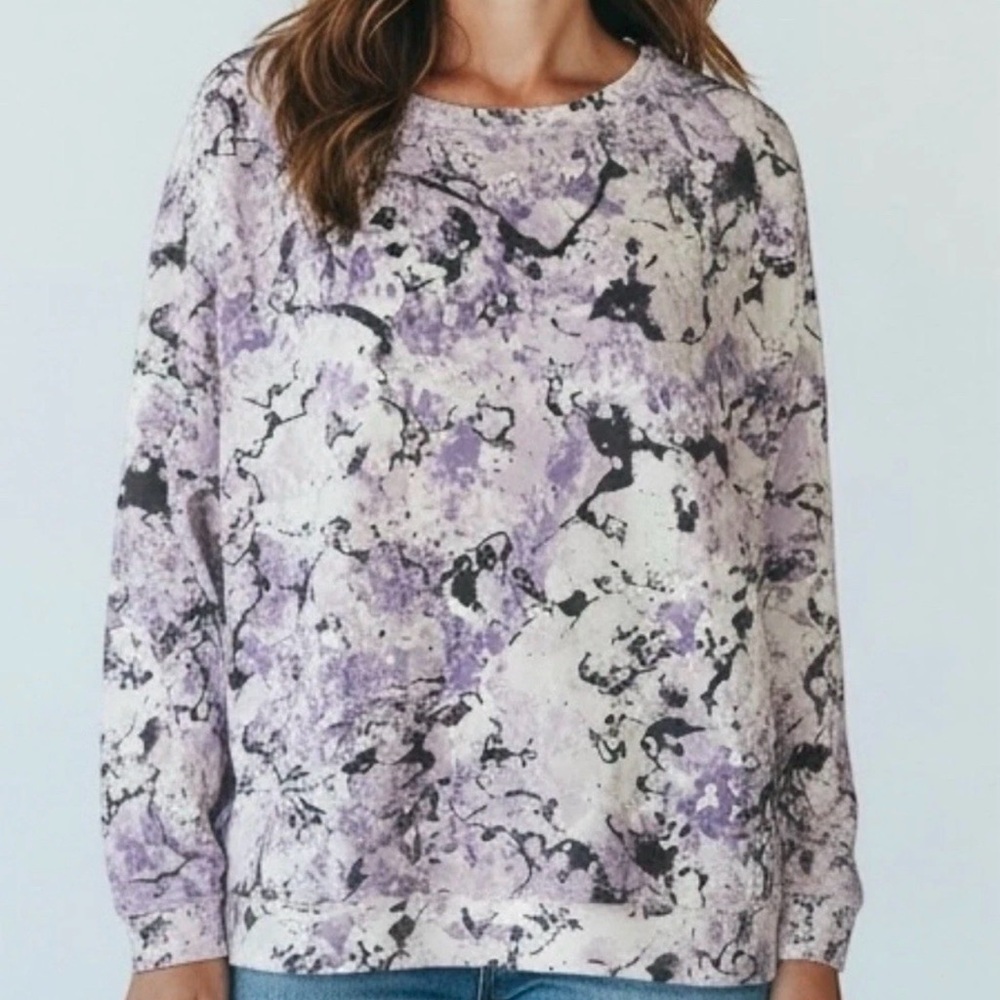 Juicy Couture Lavender and Black Abstract Sweater